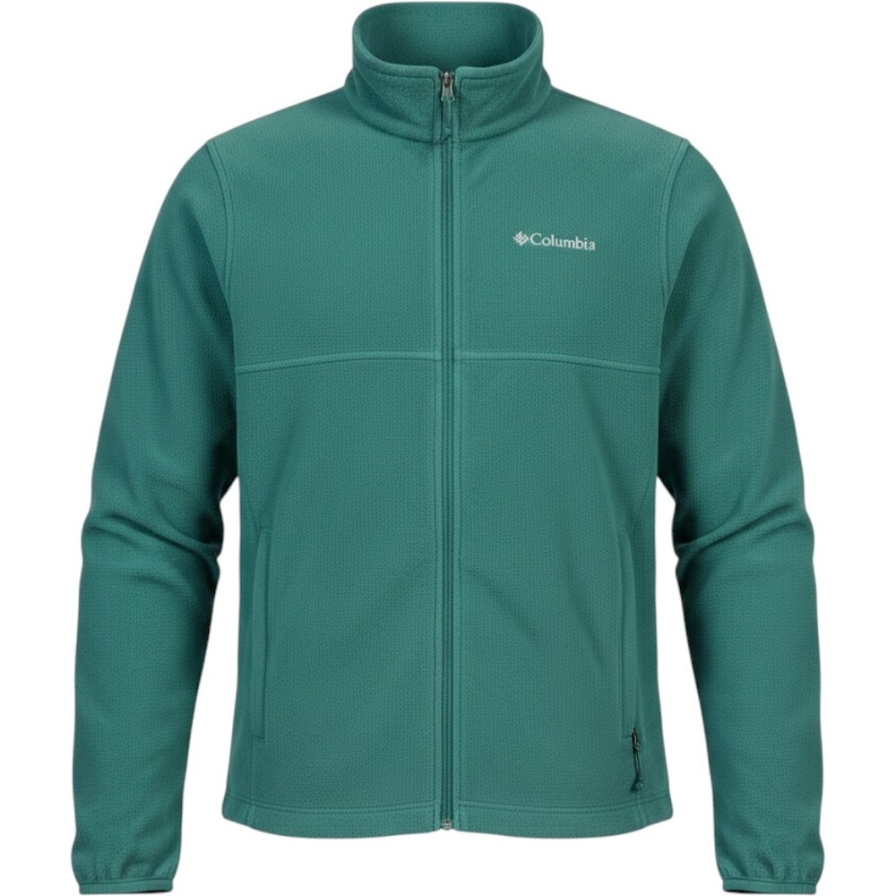 Columbia Polartec Fleece Jacket Women Medium Teal Full Zip Mock Neck